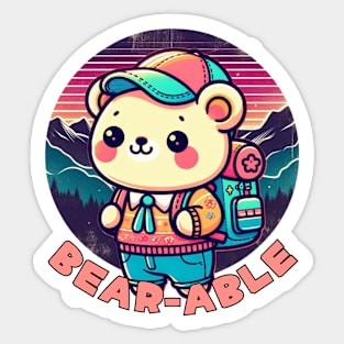 Hiking bear Sticker